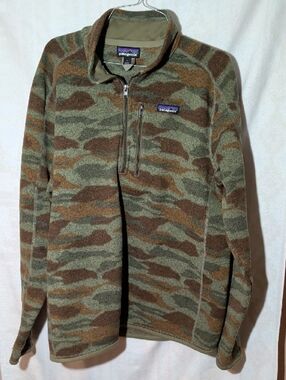Patagonia Better Sweater Men’s Large Camo 1/4 Zip Pullover Jacket